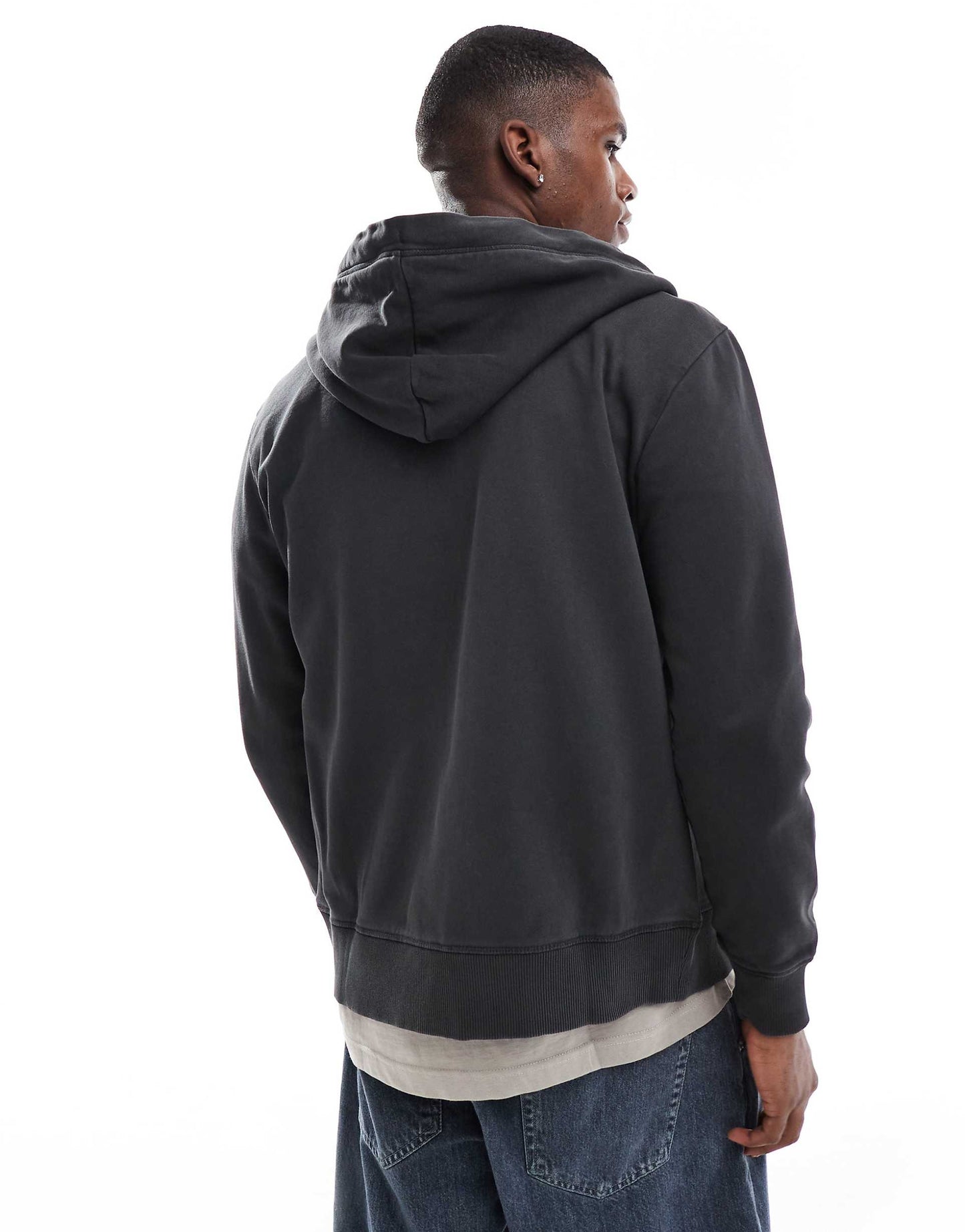 Essential Logo Washed Zip Hoodie