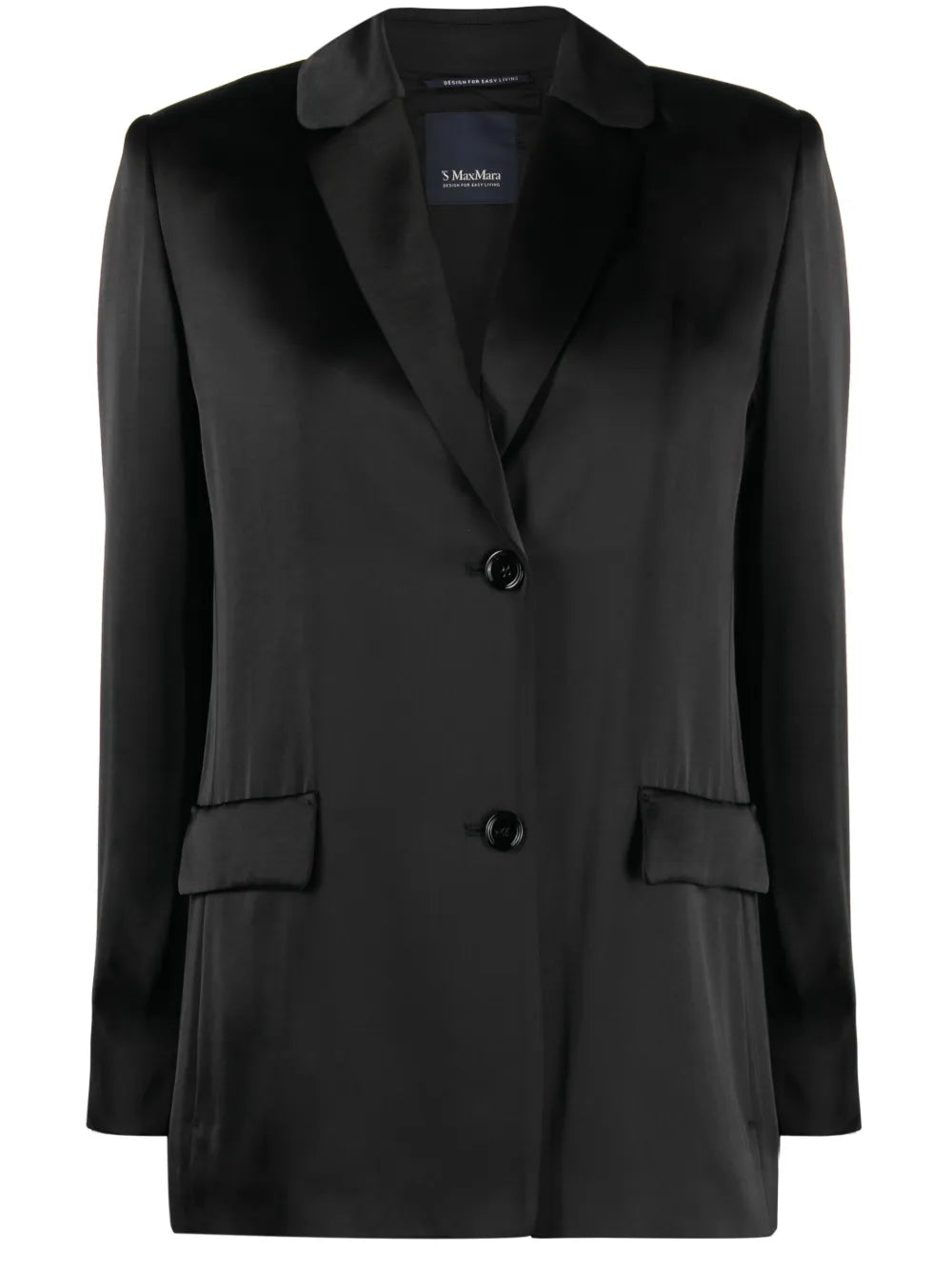 Single-Breasted Satin-Finish Blazer