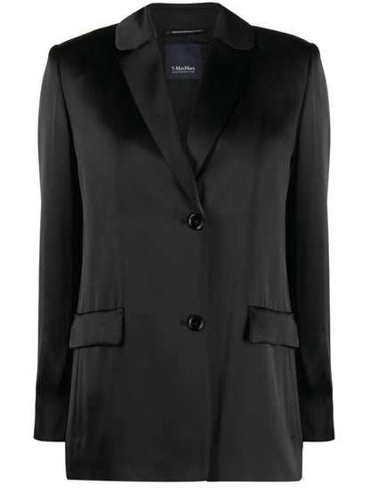 Single-Breasted Satin-Finish Blazer
