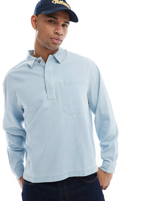 Oversized Overhead Boxy Denim Shirt