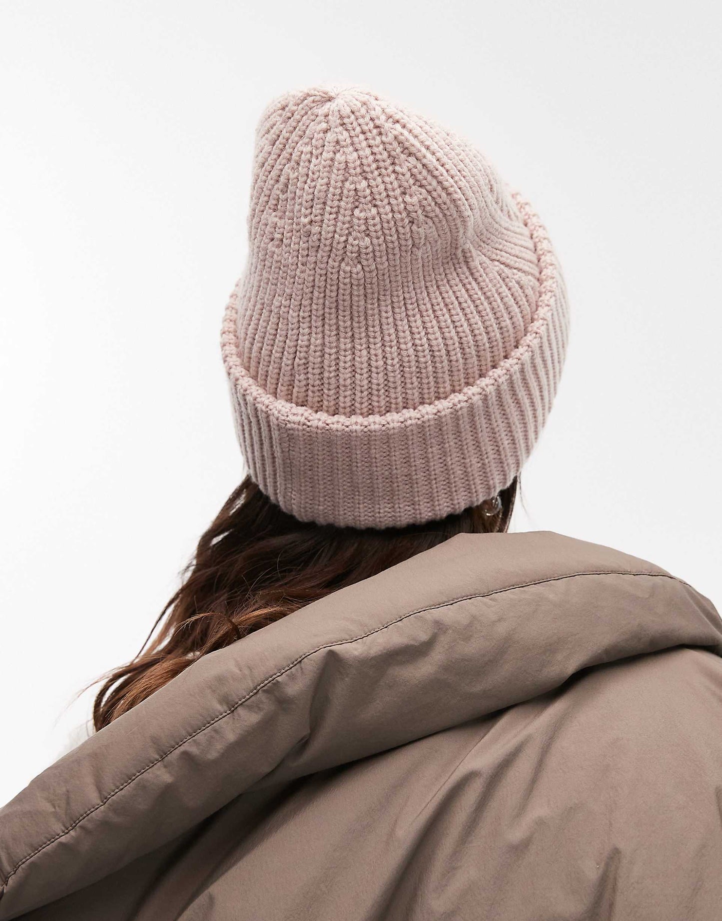 Ribbed Leather Logo Beanie
