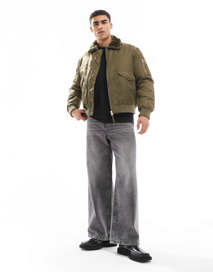 Borg Collar Bomber Jacket