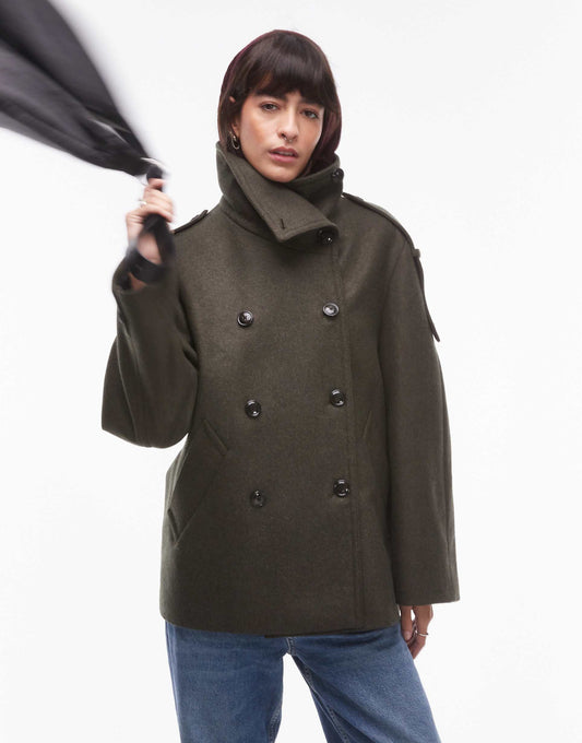 Oversized Collar Wool Coat