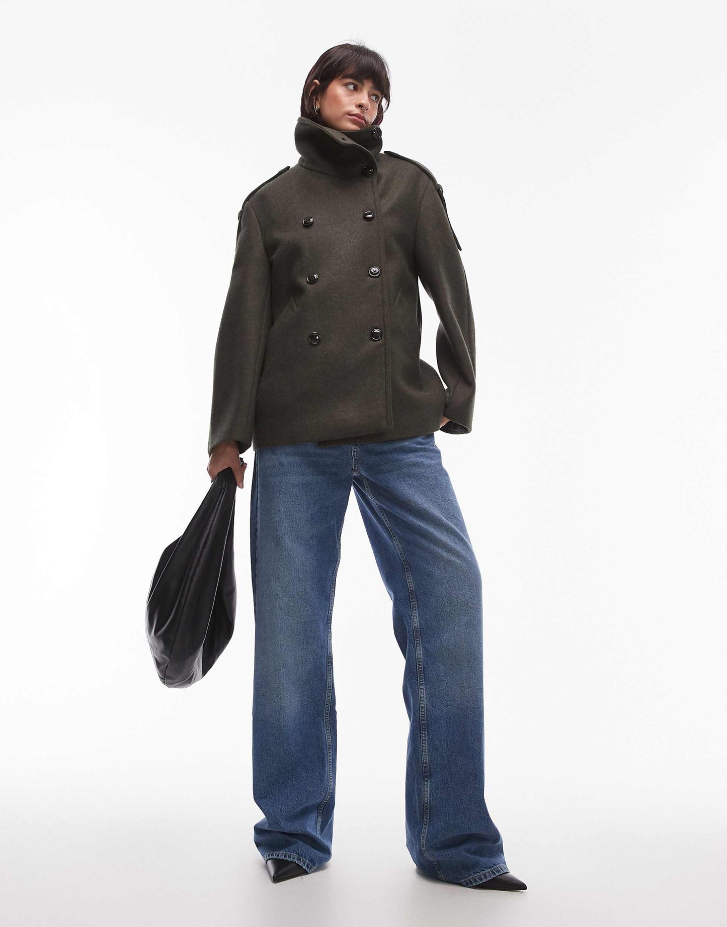 Oversized Collar Wool Coat
