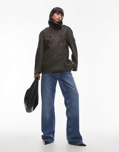 Oversized Collar Wool Coat