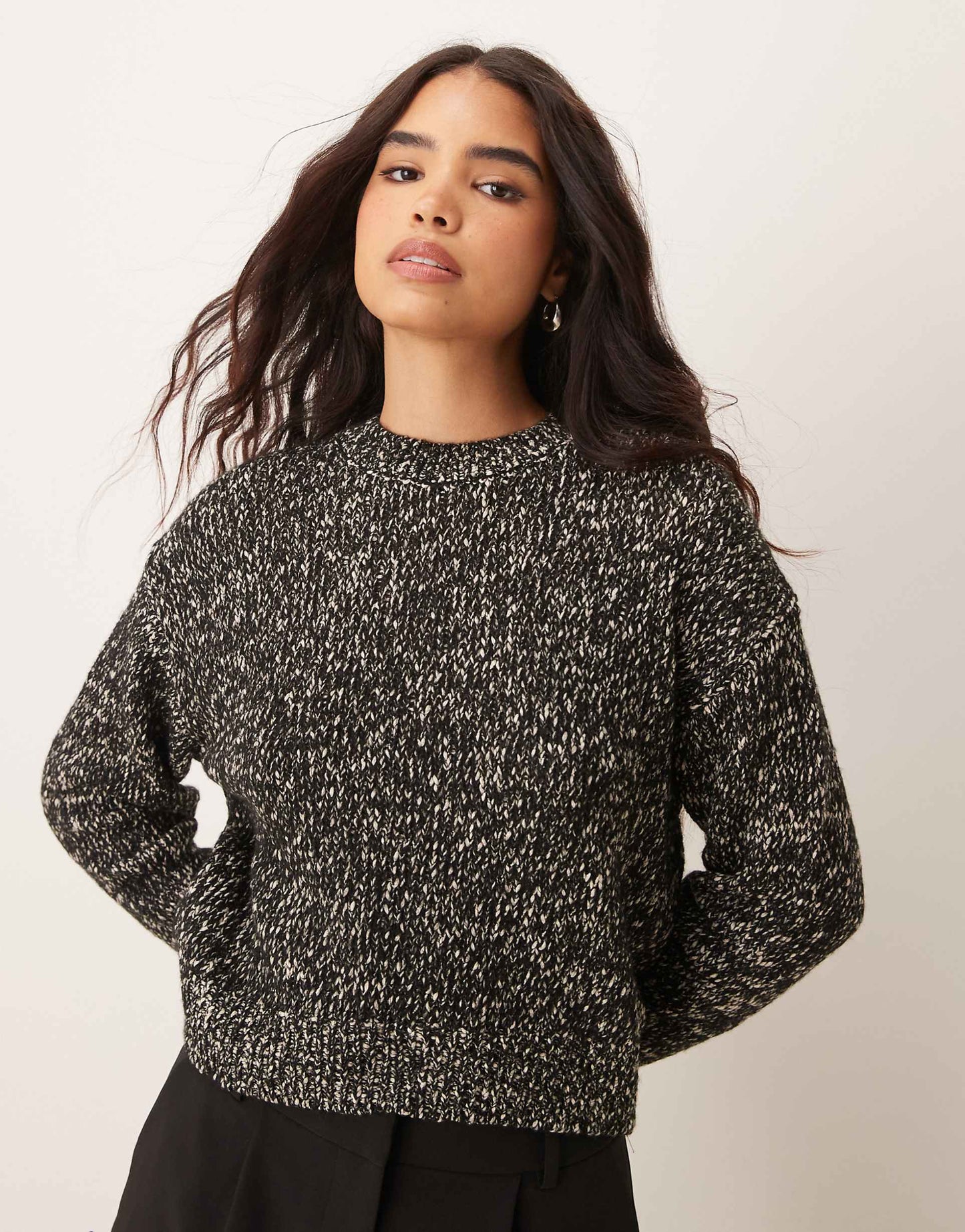 Oversized Salt And Pepper Jumper