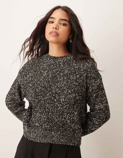 Oversized Salt And Pepper Jumper