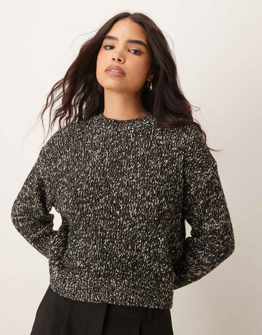 Oversized Salt And Pepper Jumper