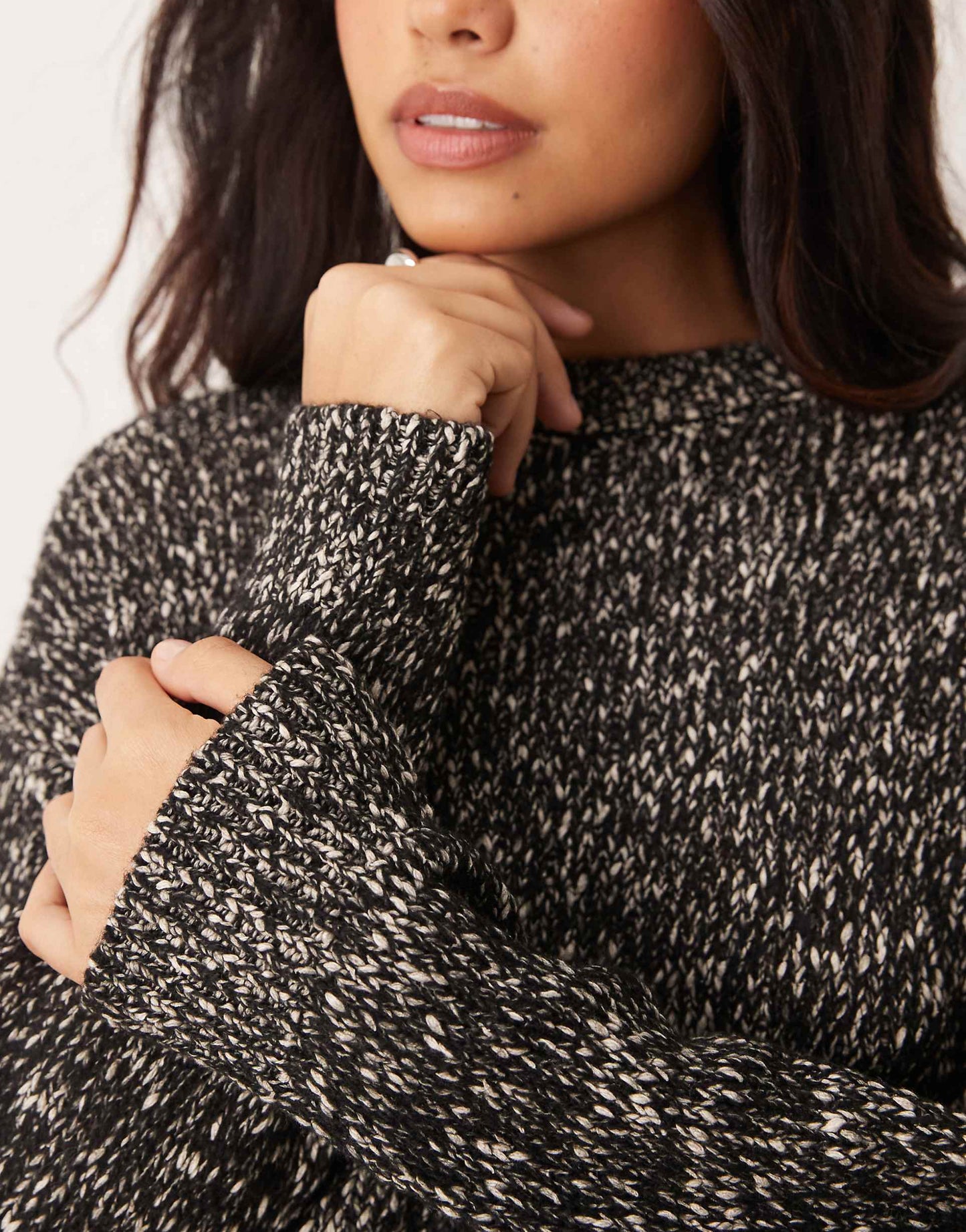 Oversized Salt And Pepper Jumper
