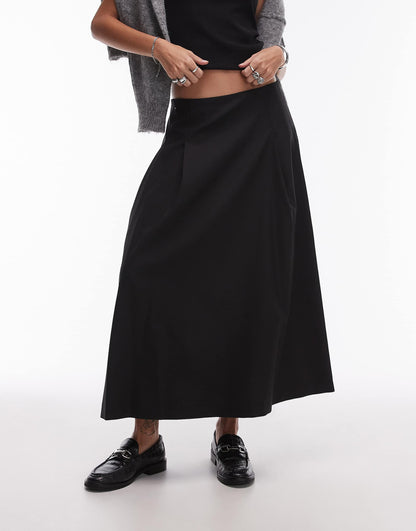 Midi Pleat Front Skirt