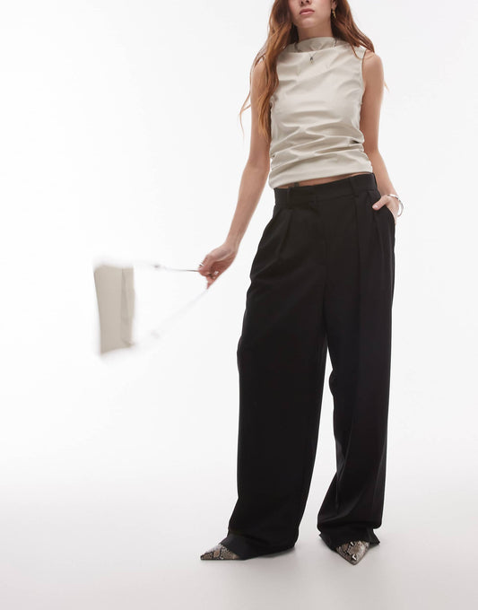 Pintuck Longline Trousers