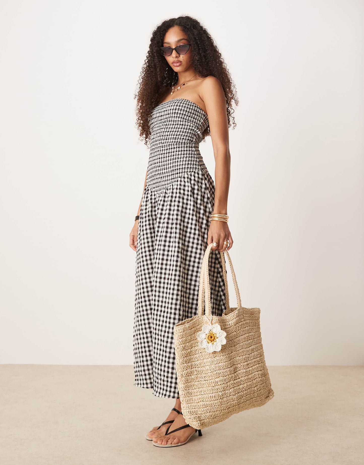 Raffia Daisy Shopper Bag