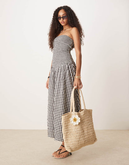 Raffia Daisy Shopper Bag