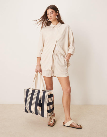 Large Stripe Beach Tote Bag