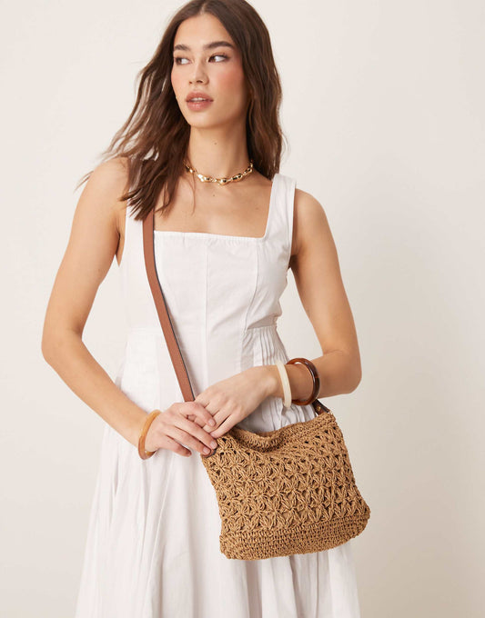 Mini Cross Body Straw Bag