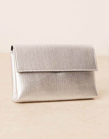 Metallic Foldover Clutch