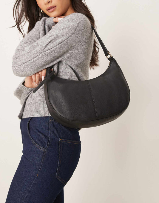 Leather Scoop Shoulder Bag