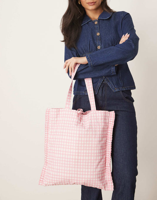 Gingham Shopper Tote