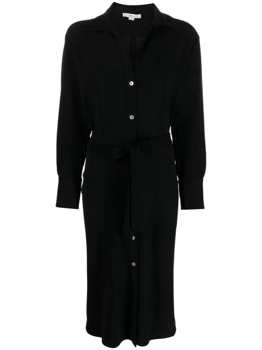 Tied-Waist V-Neck Shirt Dress