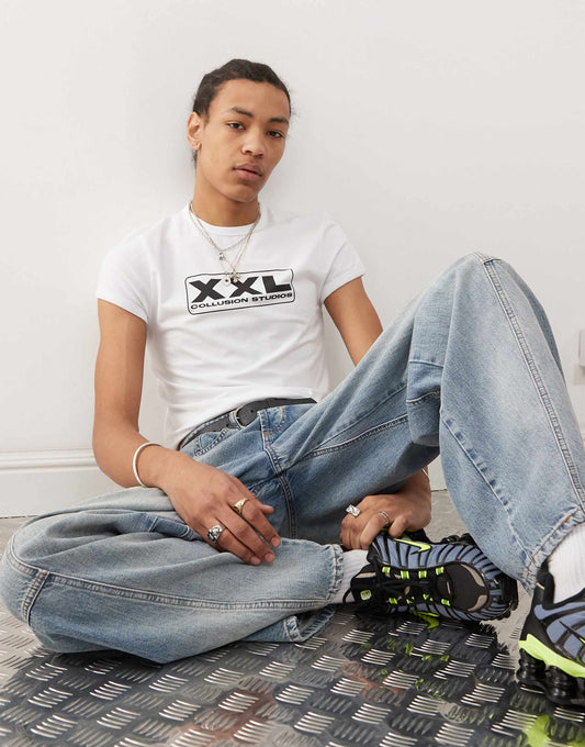 Shrunken T-Shirt With Xxl Print