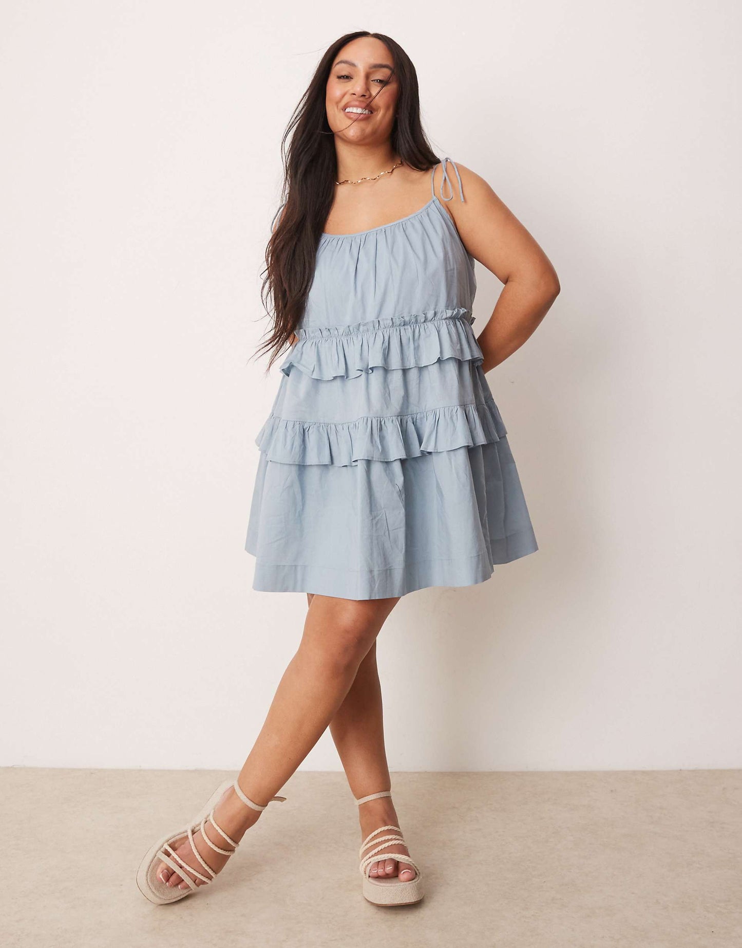 Curve Ruffle Tiered Mini Dress