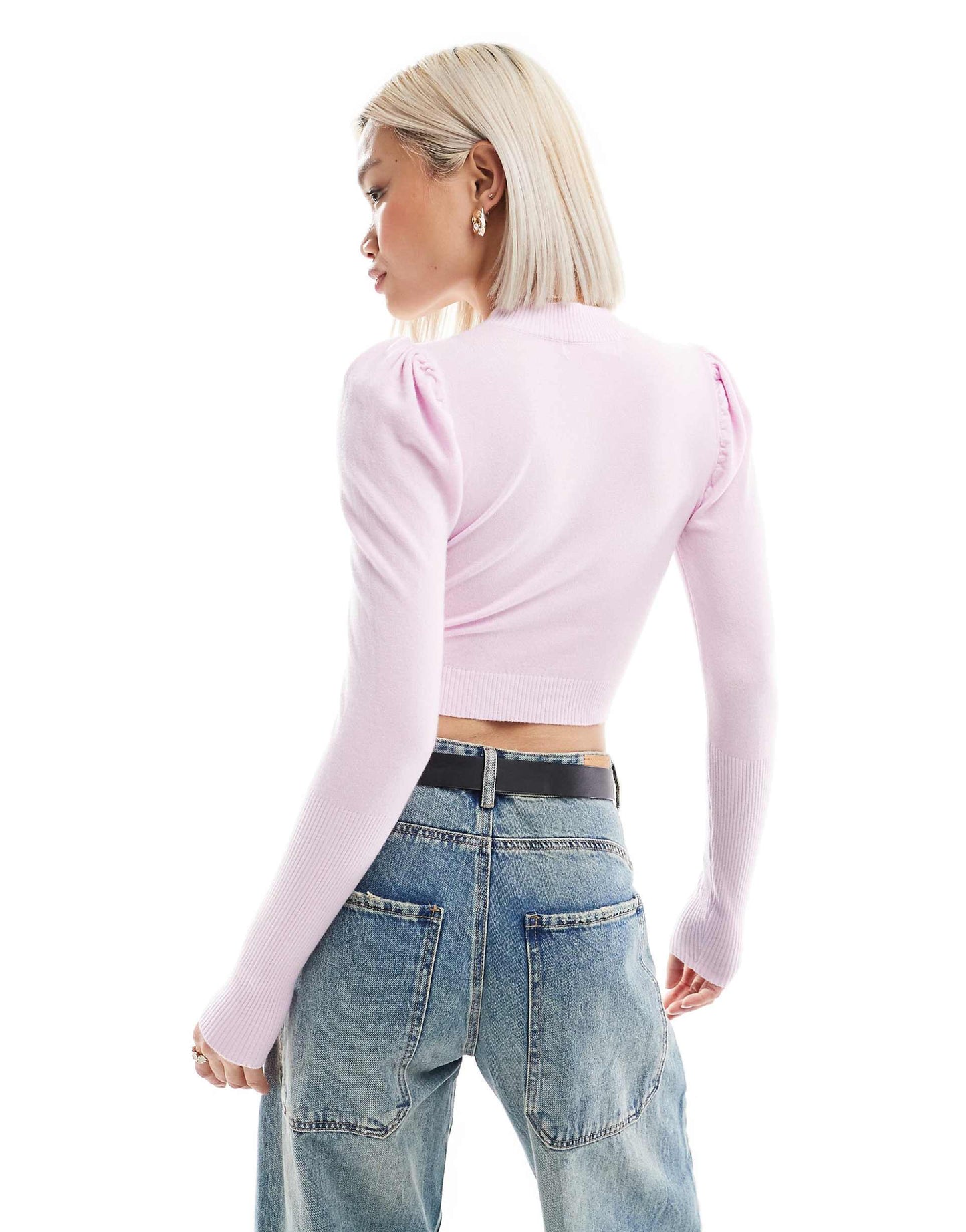 High Neck Cropped Jumper