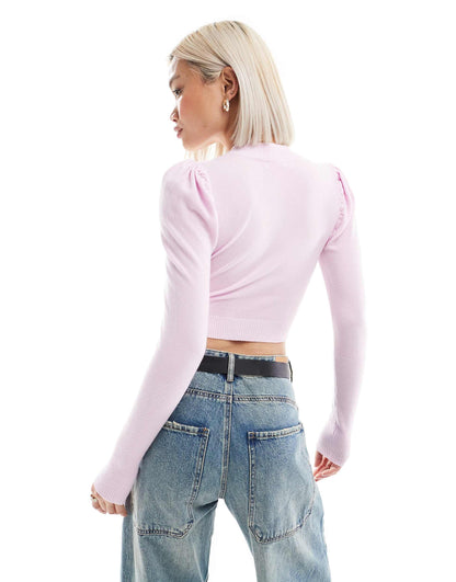 High Neck Cropped Jumper