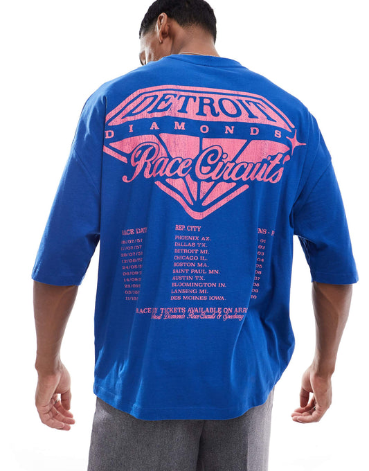 Extreme Oversized T-Shirt With Detroit Chest And Back Print