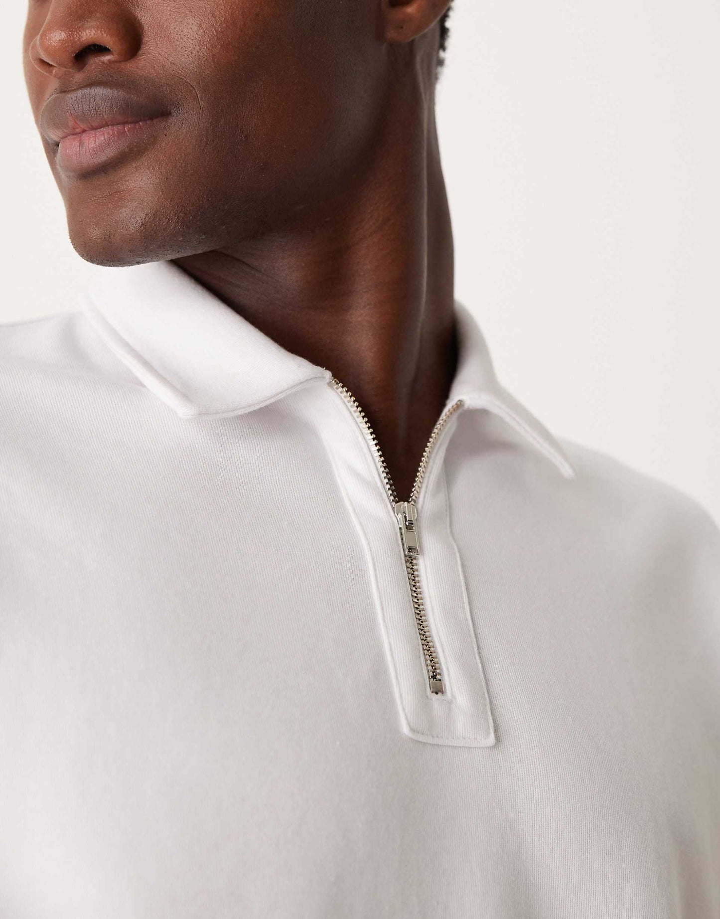 Premium Interlock Relaxed Long Sleeve Polo With Zip 300Gsm