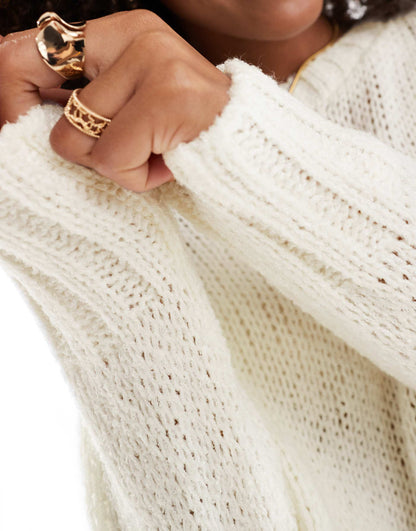 Knitted Crew Neck Loose Knit Jumper