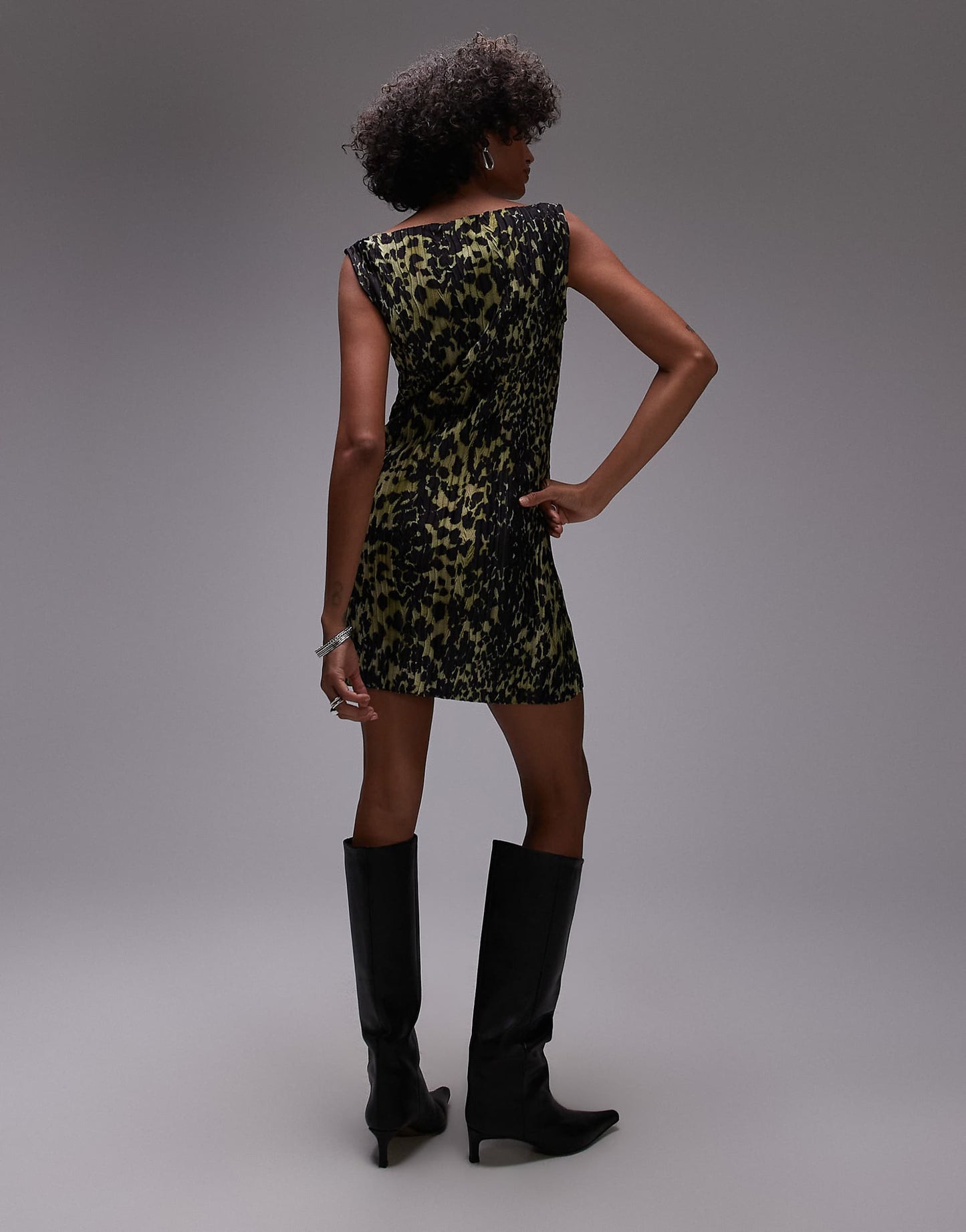 Plisse Print Mini Dress
