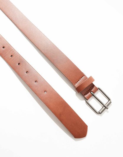 Smart Faux Leather Belt With Roller Buckle