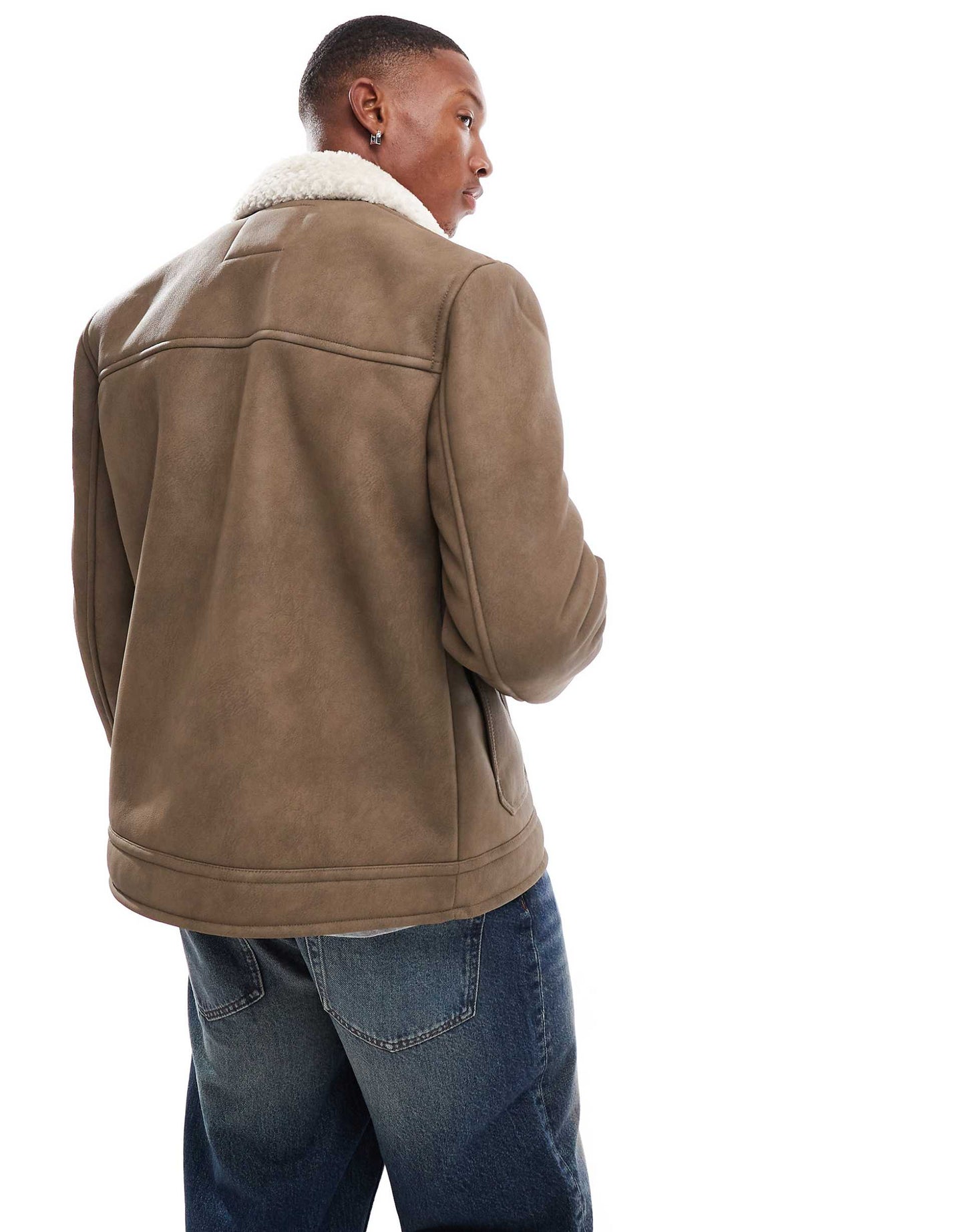 Shearling Nubuck Aviator Jacket