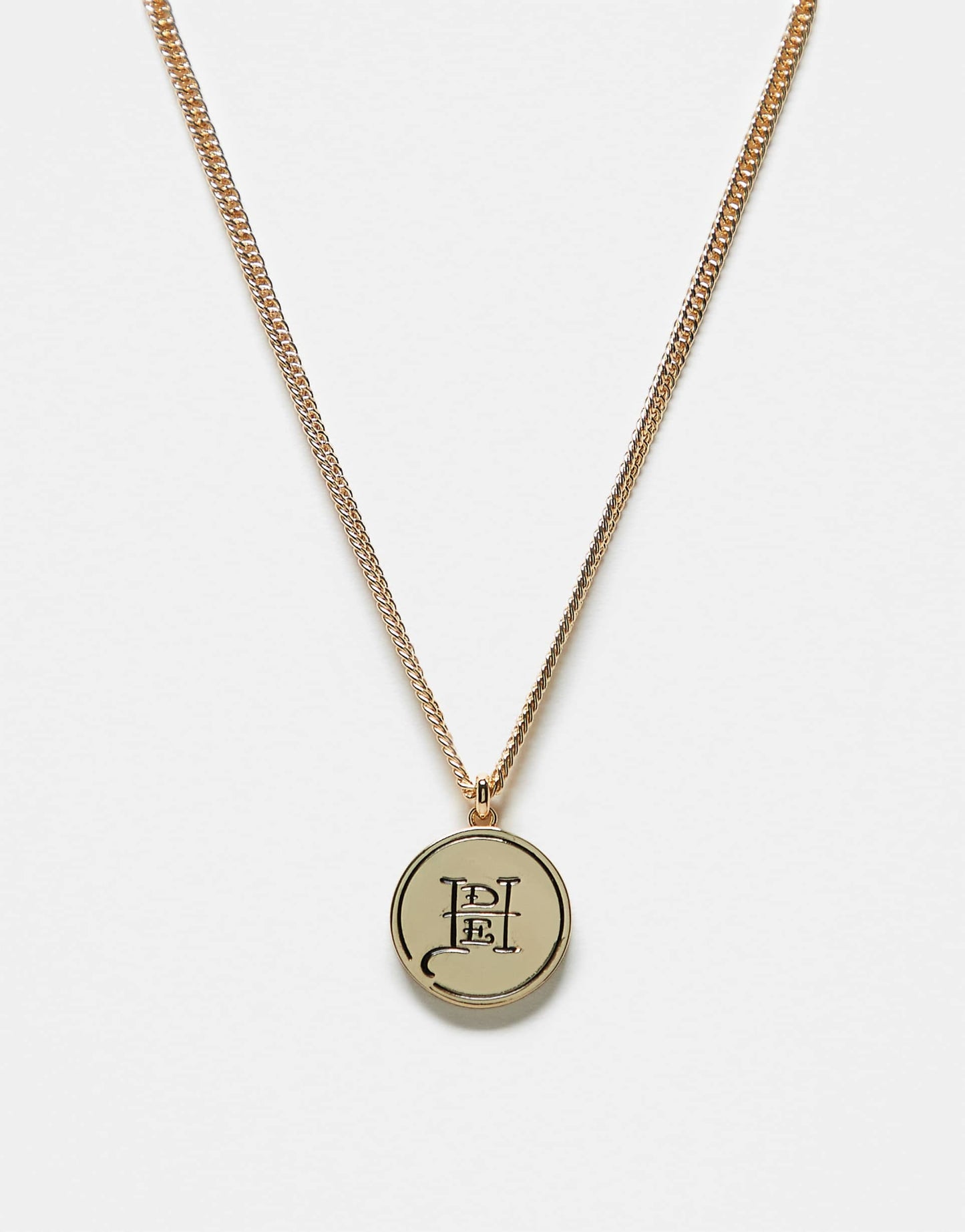 Logo Coin Pendant Necklace