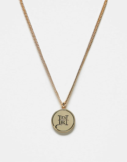 Logo Coin Pendant Necklace