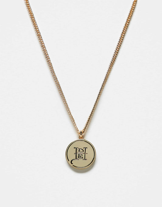 Logo Coin Pendant Necklace