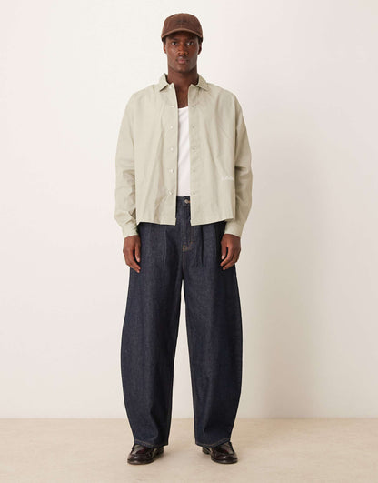 Oversized Boxy Shirt With Embroidery