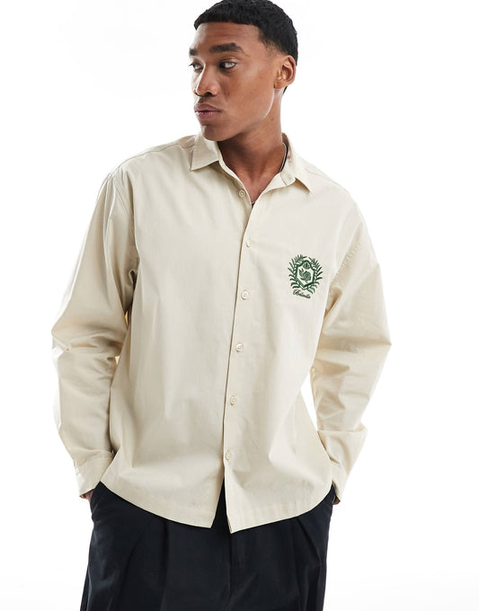 Oversized Boxy Shirt With Embroidery