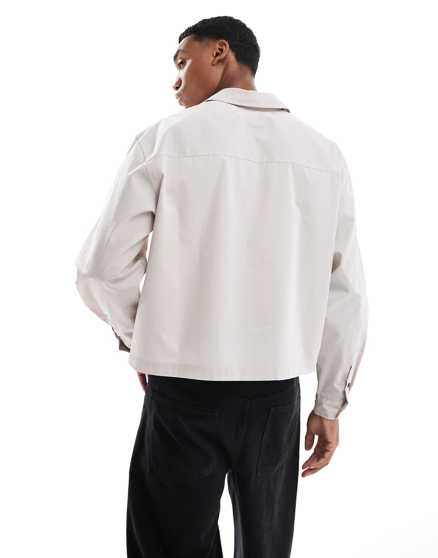 Oversized Cropped Poplin Shirt