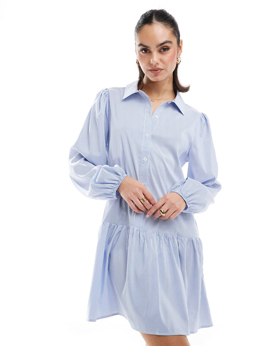Long Sleeve Mini Shirt Dress