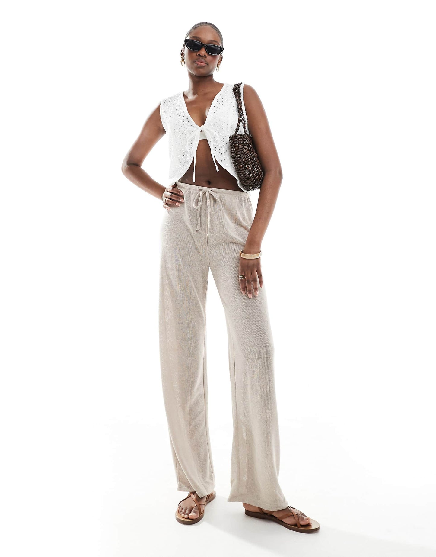 Tall Tie Front Loose Trousers