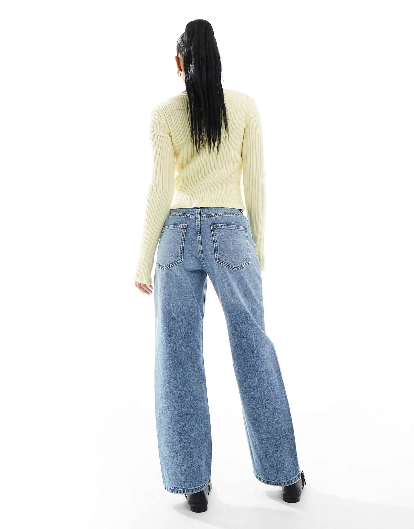 Petite Ella Mid Waist Straight Fit Jeans