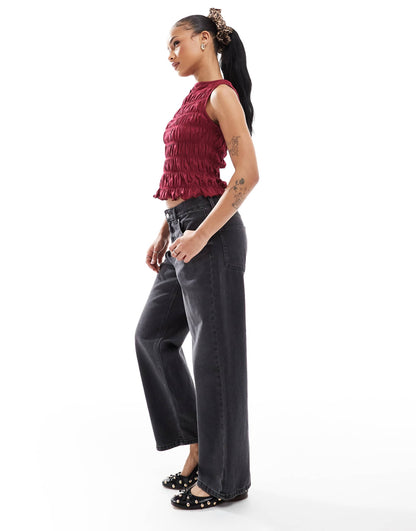 Petite Ella Mid Waist Straight Fit Jeans