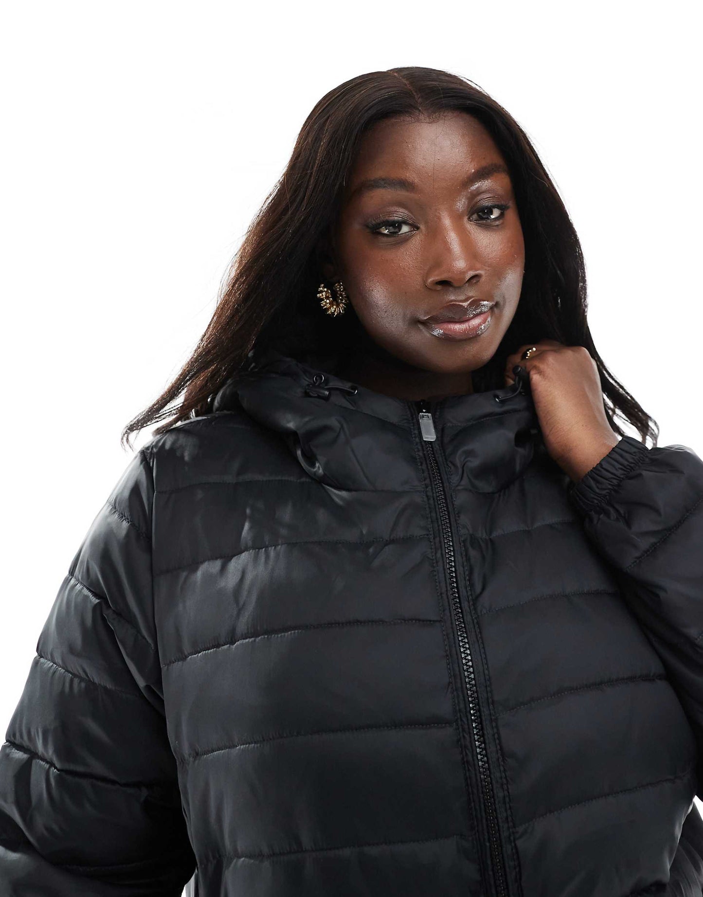 Curve Hodded Puffer Jacket