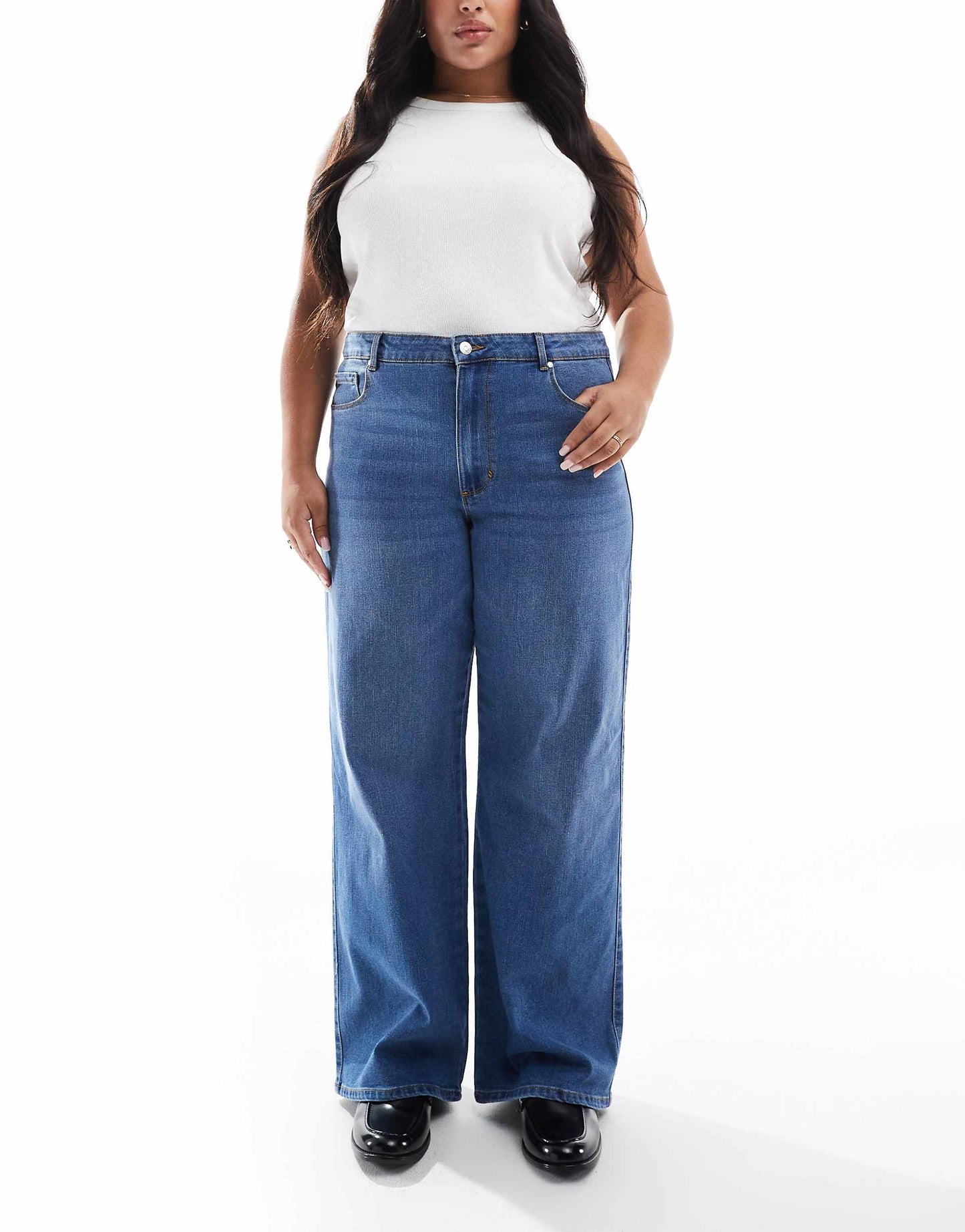 Curve High Waist Wide Leg Jeans