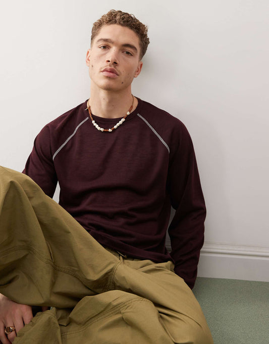 Long Sleeve T-Shirt With Contrast Stitch