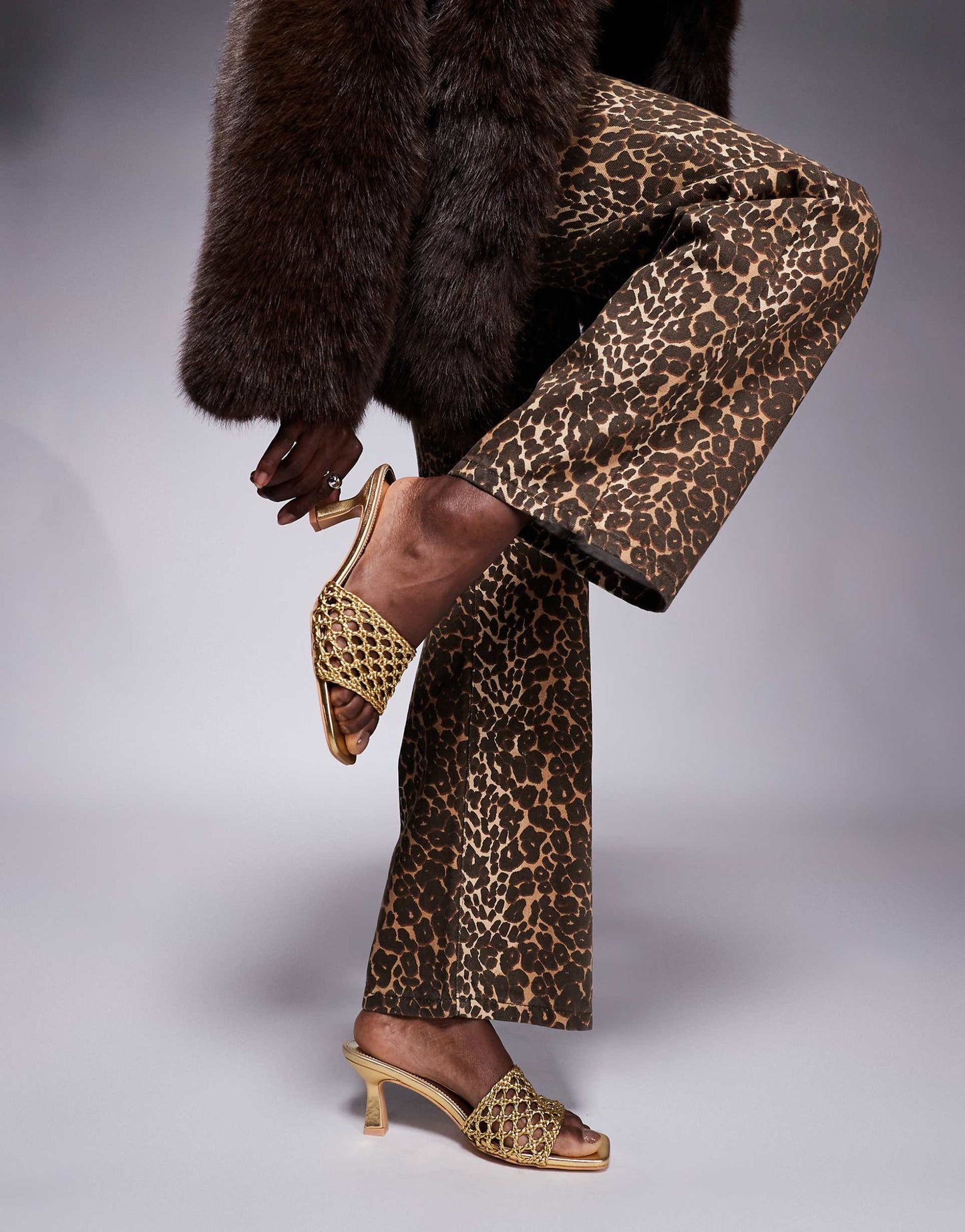 Maribelle Woven Kitten Heel Mule Sandals