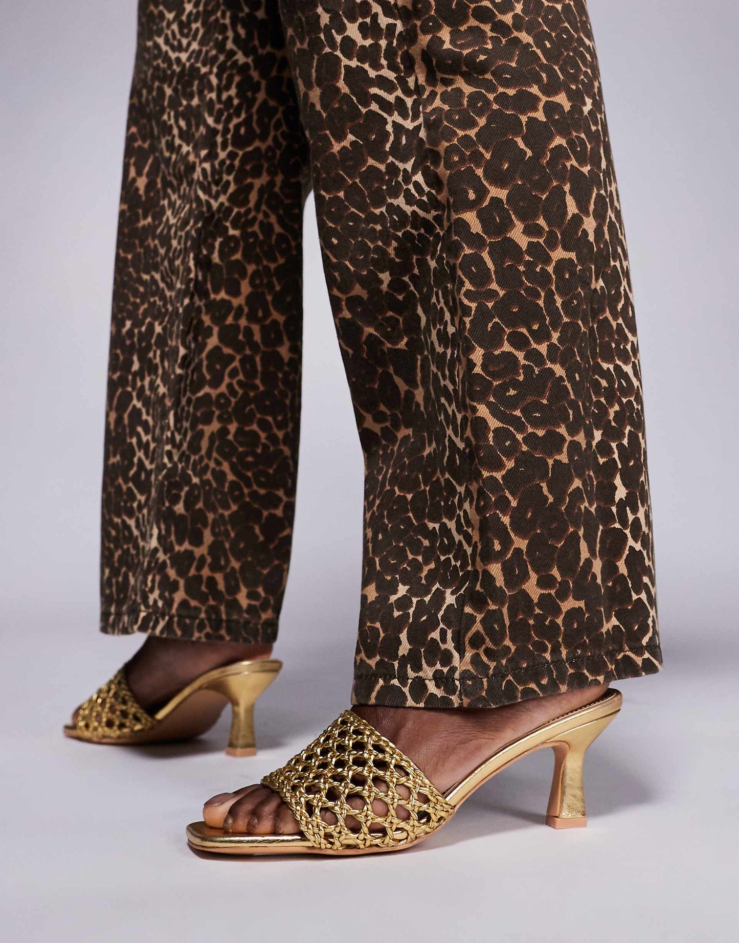 Maribelle Woven Kitten Heel Mule Sandals