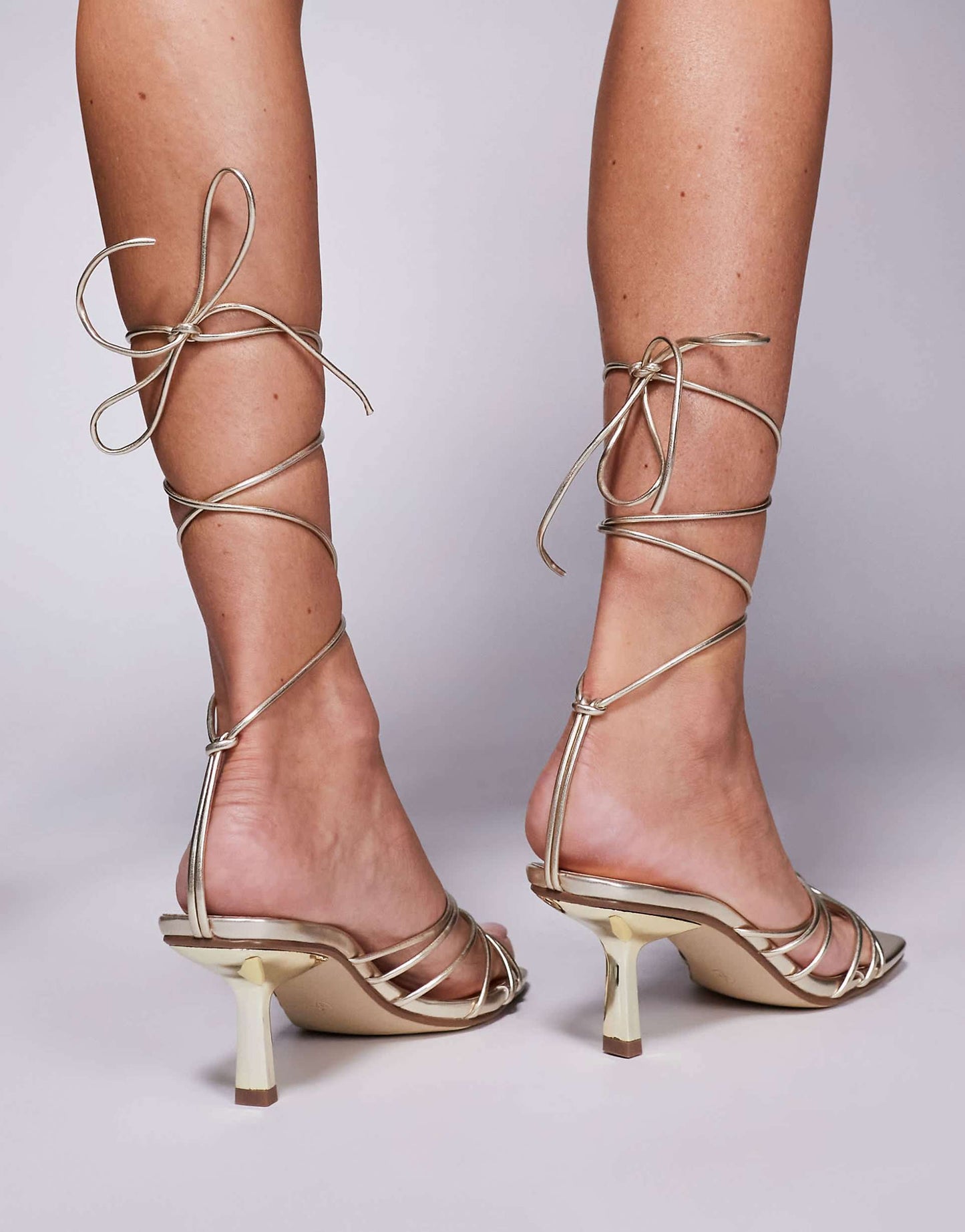 Nora Kitten Heel Tie Leg Sandals