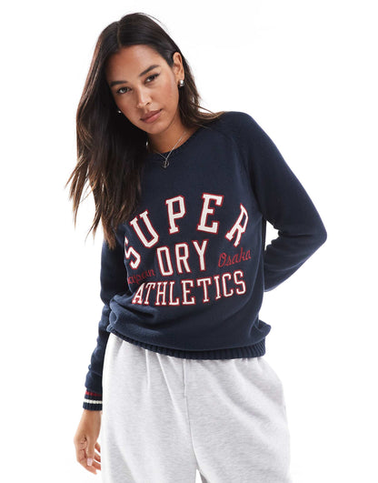 Slouchy Knitted Graphic Crew Jumper